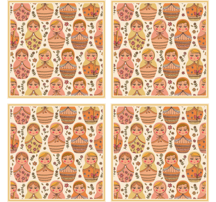 盲人怪物色彩缤纷的套娃图案 - TenStickers