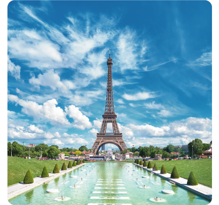 杯垫现代设计埃菲尔铁塔风景 - TenStickers