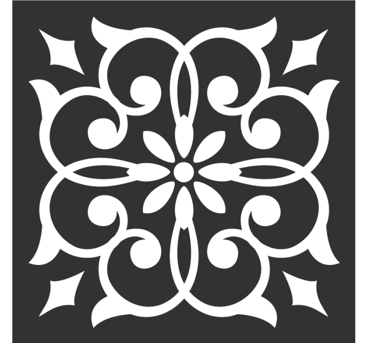 杯垫纹理与精致植物图案相结合 - TenStickers