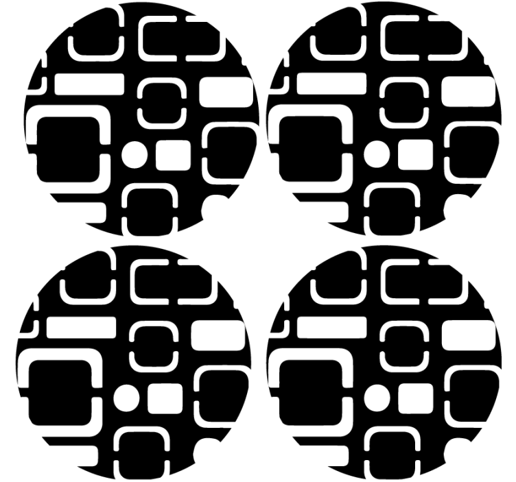 杯垫纹理与几何黑色图案相结合 - TenStickers