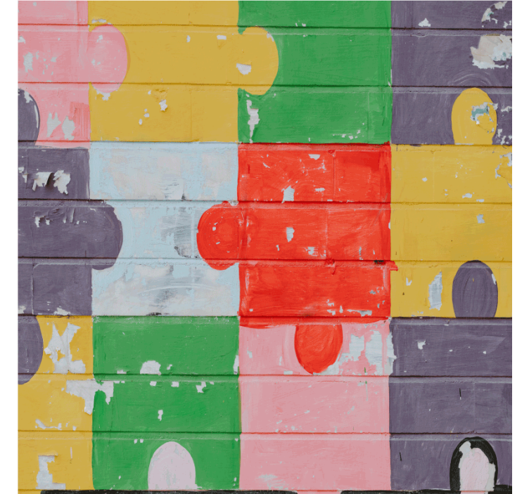 盲人怪物色彩缤纷的拼图图案 - TenStickers