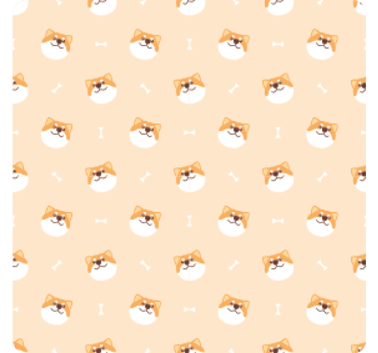 杯垫现代设计快乐狗狗面孔图案 - TenStickers