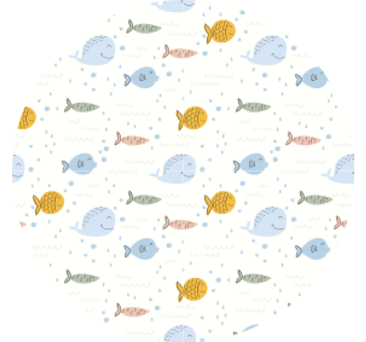 盲人怪物色彩斑斓的鱼图案 - TenStickers