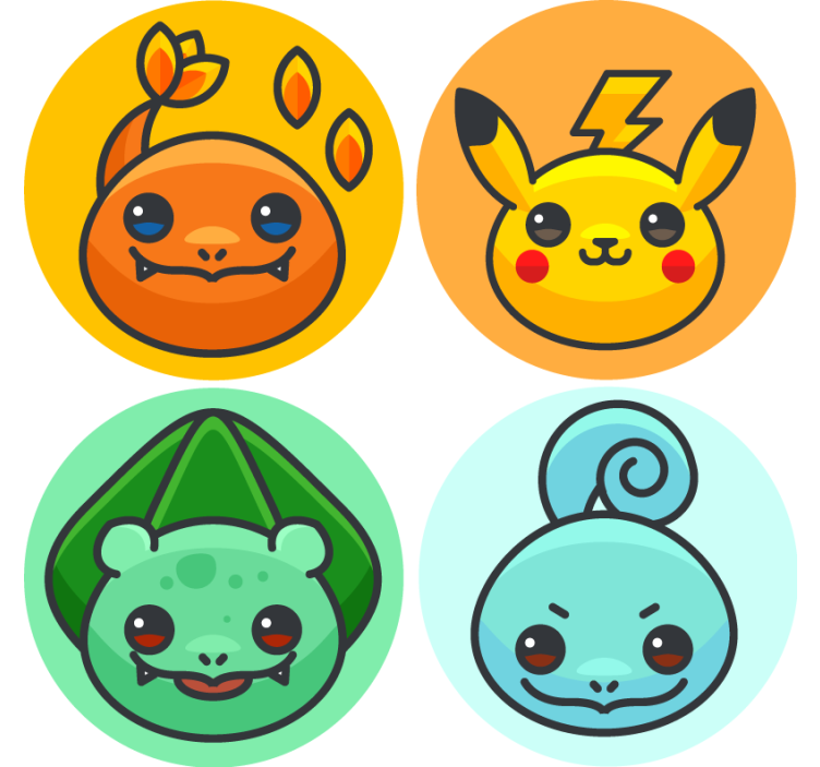 盲人怪物可爱卡通角色 - TenStickers