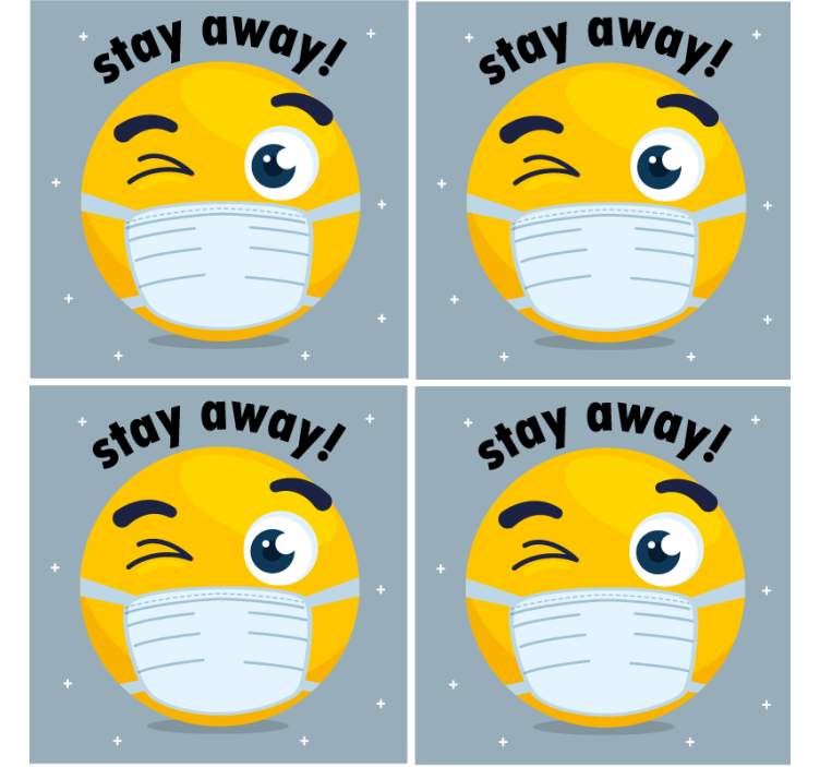 其他杯垫眨眼表情符号戴口罩 - TenStickers