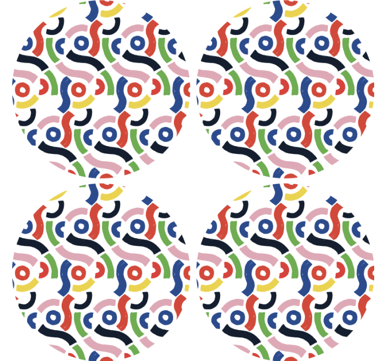 杯垫纹理与多彩抽象图案相结合 - TenStickers