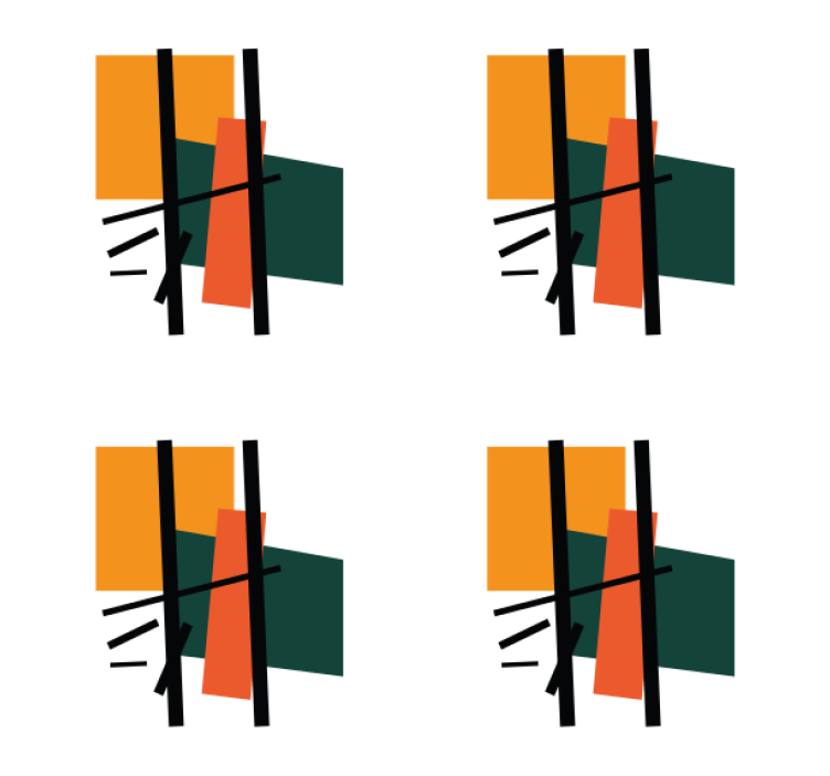 正方形和长方形抽象艺术过山车 - TenStickers