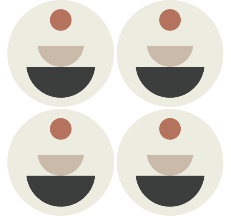 盲人怪物的分层圆形图案 - TenStickers