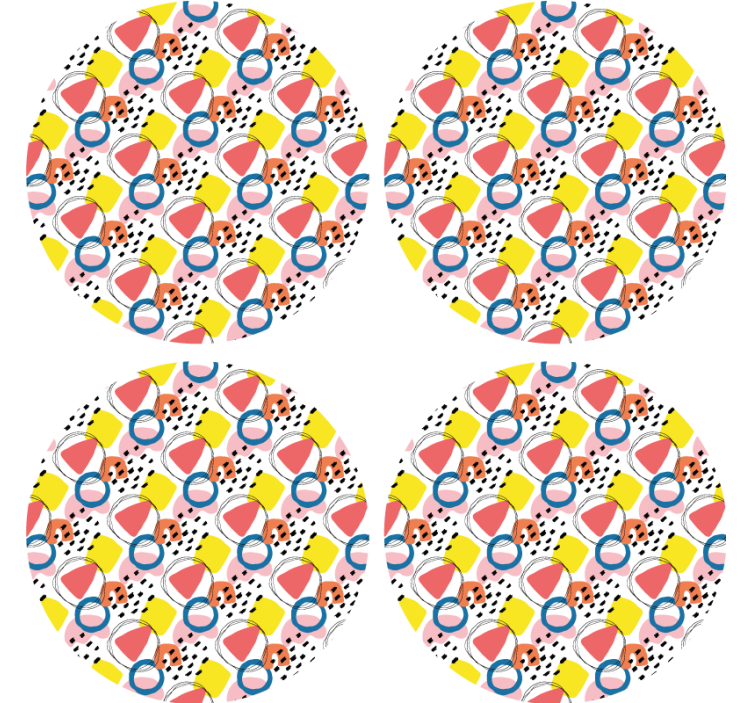 盲人怪物与色彩斑斓的抽象形状 - TenStickers