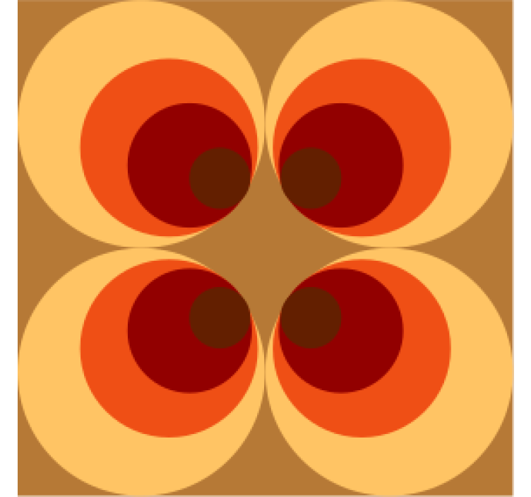 杯垫纹理呈现圆形温暖渐变图案 - TenStickers