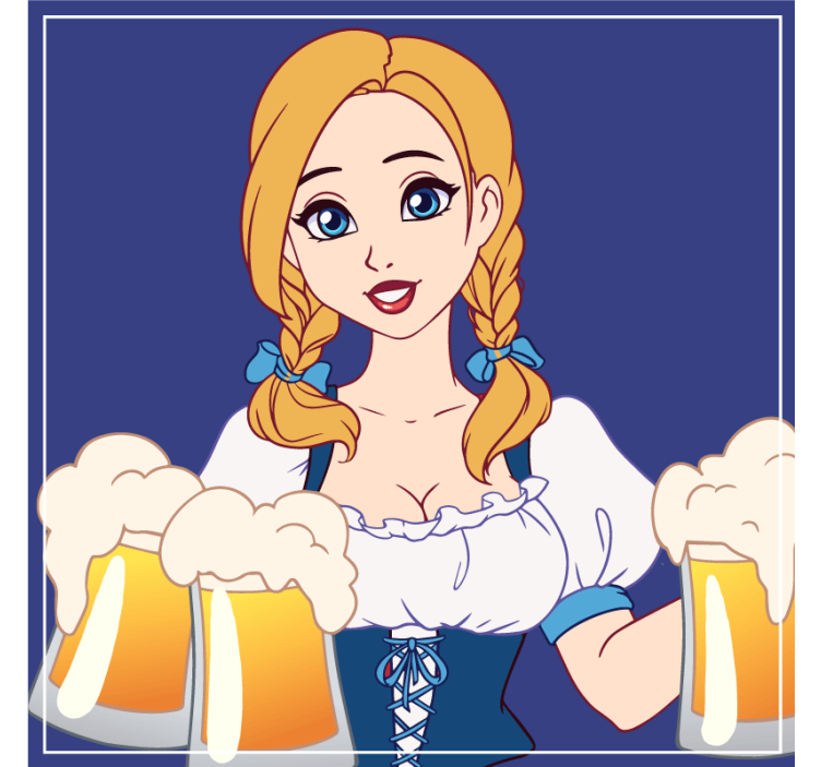 杯垫 啤酒垫 快乐酒保插图 - TenStickers