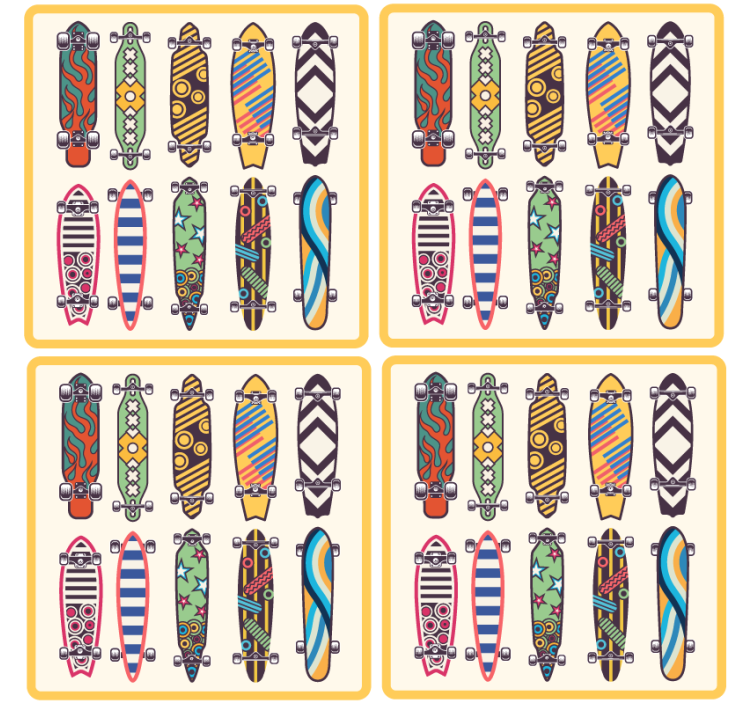 盲人怪物的彩色滑板图案 - TenStickers