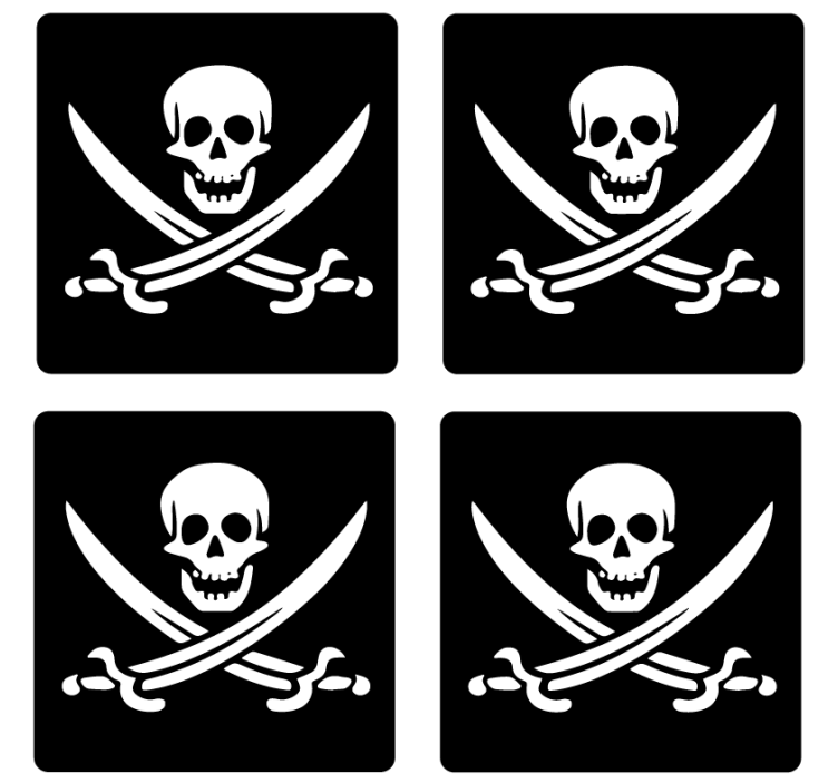 海盗 jolly roger 极客杯垫 - TenStickers