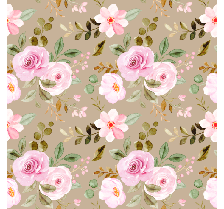 杯垫纹理与植物印花图案相结合 - TenStickers