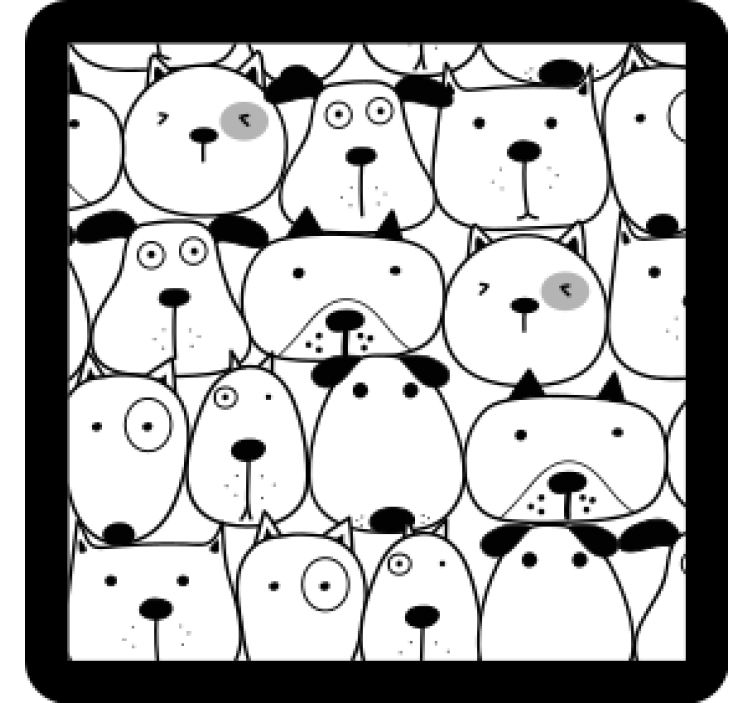 盲人怪物与奇趣狗狗脸庞 - TenStickers