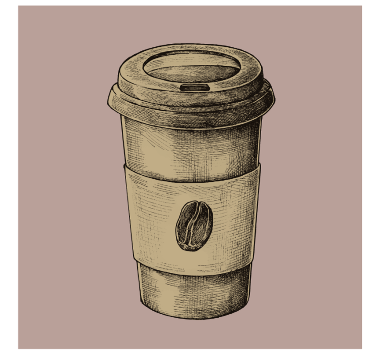 复古杯垫插图咖啡杯 - TenStickers