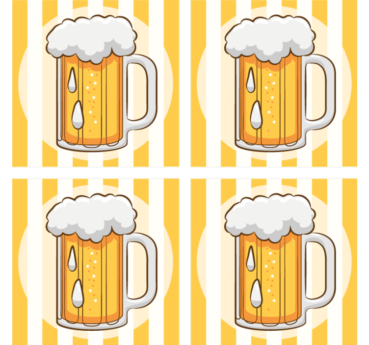 杯垫 啤酒垫 插画啤酒杯 - TenStickers