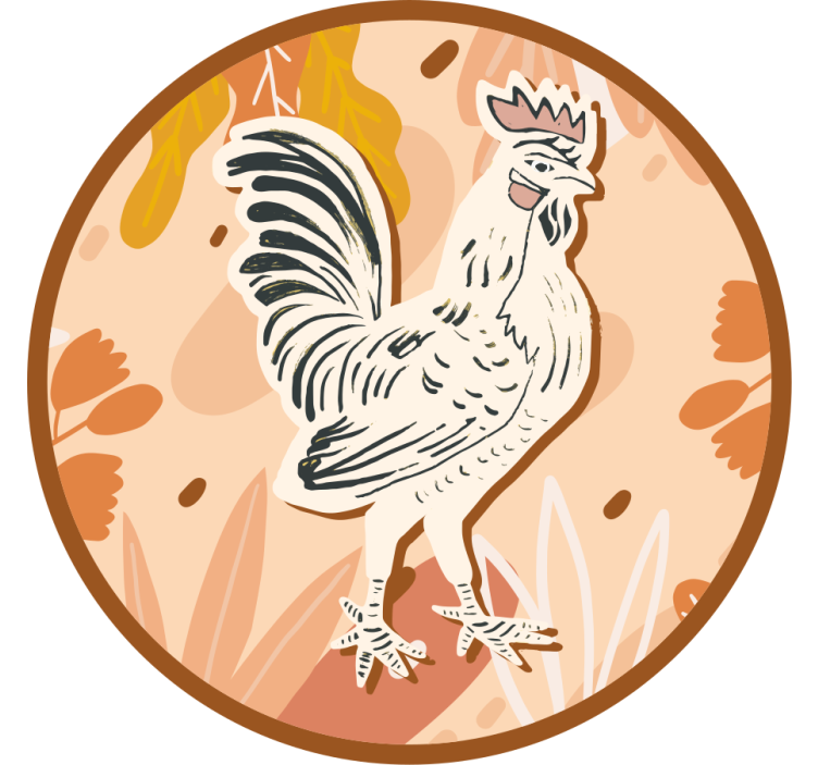 盲人怪物风格化公鸡插图 - TenStickers
