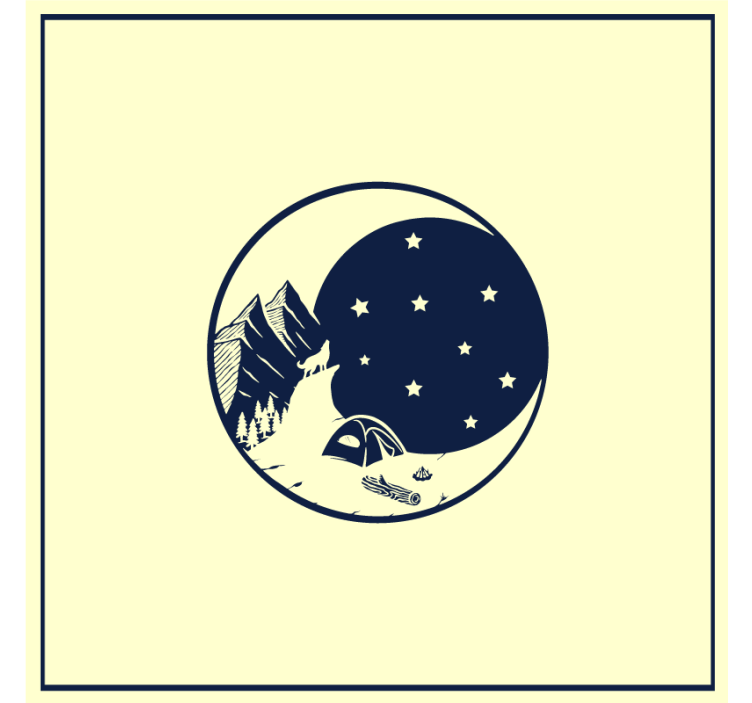 杯垫现代设计山夜景 - TenStickers