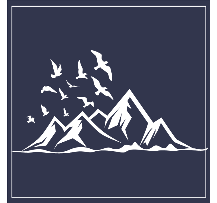 杯垫纹理山脉风景剪影 - TenStickers