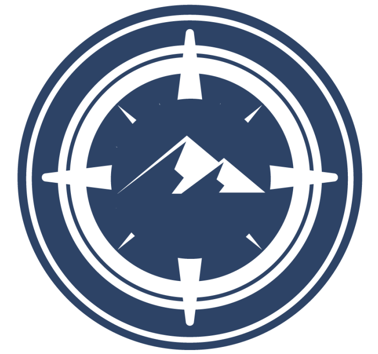 杯垫现代设计指南针与山脉图案 - TenStickers