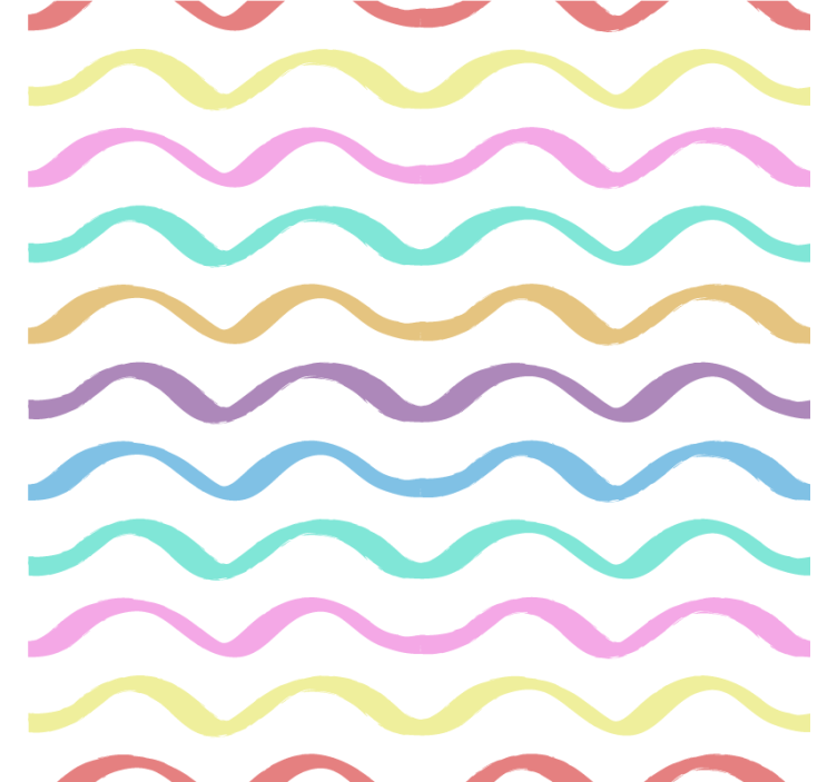 彩虹波浪图案复古杯垫 - TenStickers