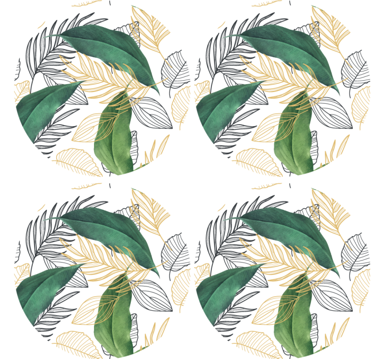 杯垫现代设计绿意盎然图案 - TenStickers