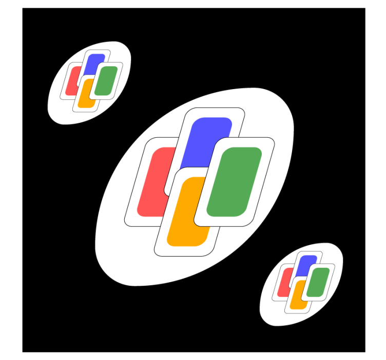 盲人怪物色彩叠加形状 - TenStickers
