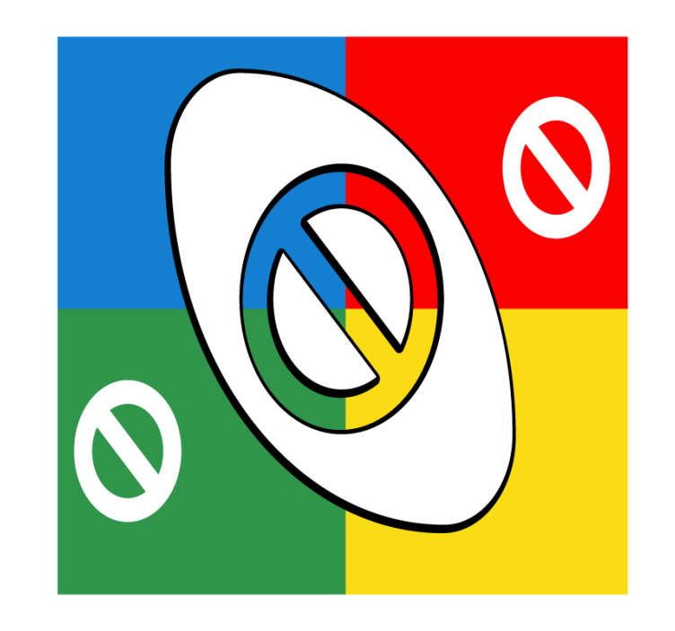 盲人怪物与多彩圆形图案相结合 - TenStickers
