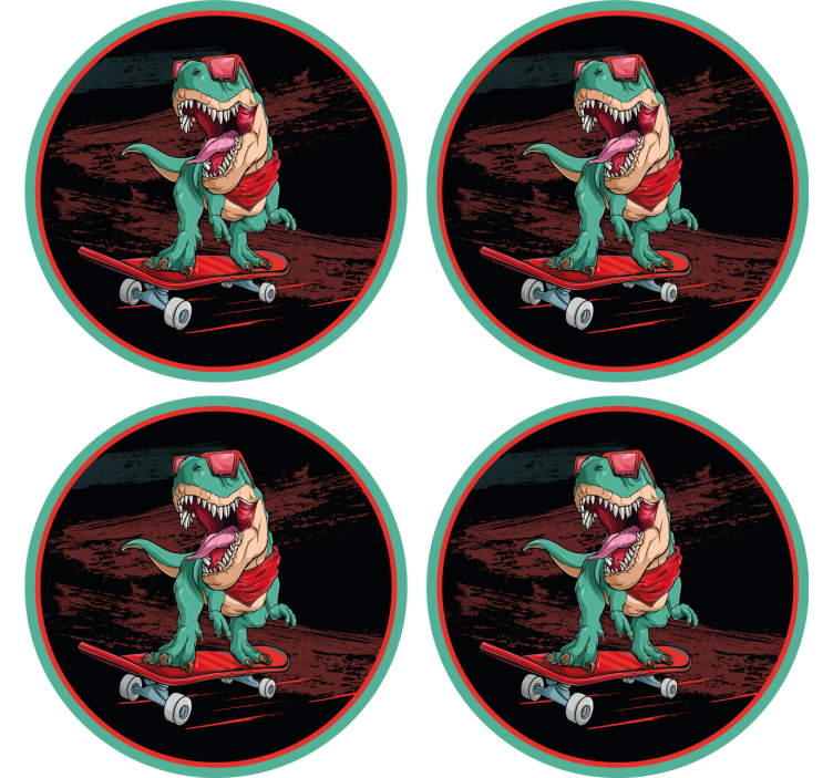 盲人怪物滑板恐龙图案 - TenStickers