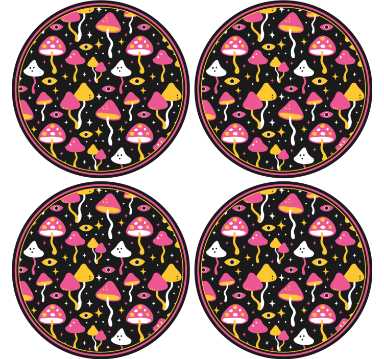 盲人怪物色彩斑斓的蘑菇图案 - TenStickers