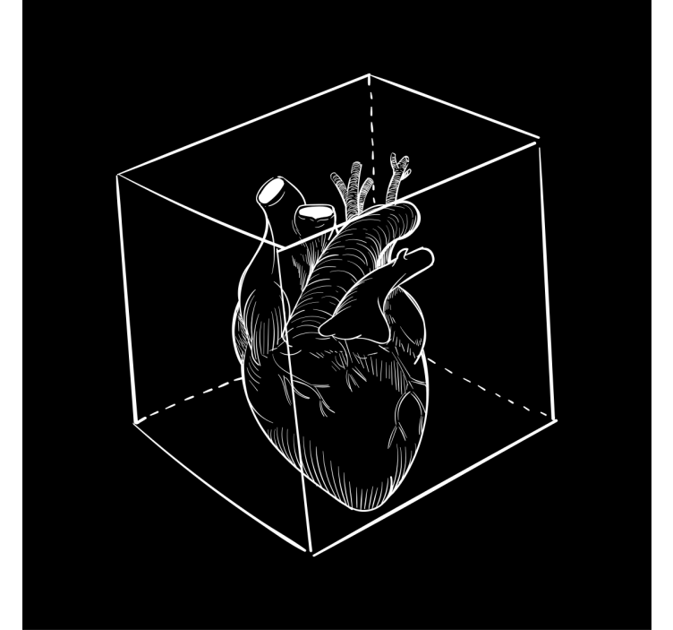 盲人怪物心在三维立方体中 - TenStickers