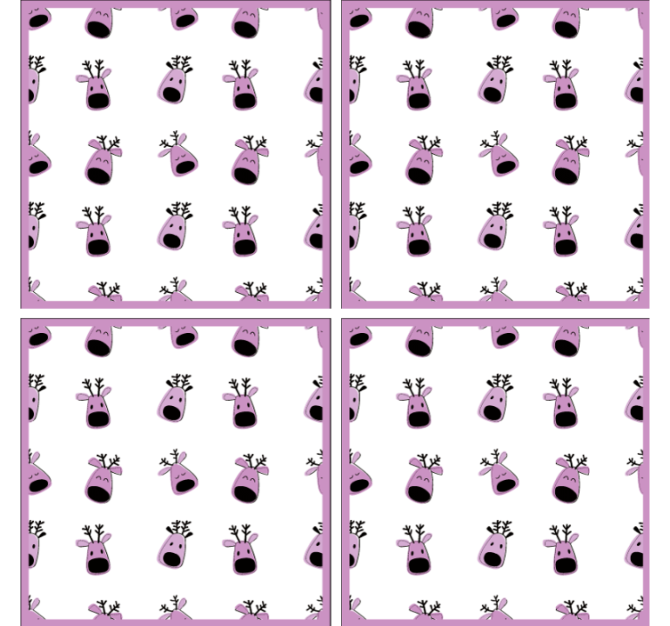 圣诞杯垫可爱的驯鹿面孔 - TenStickers