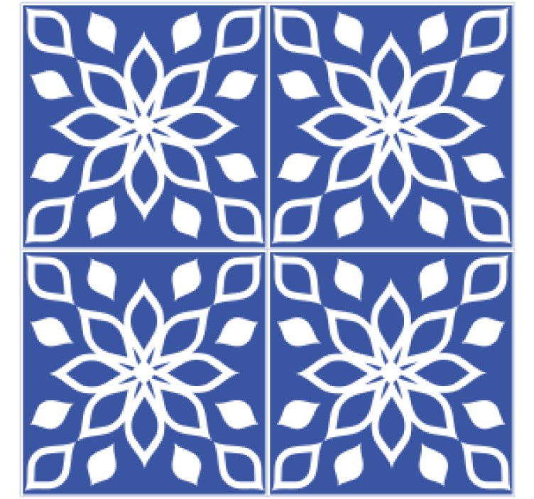 杯垫 瓷砖 花卉图案方形 - TenStickers