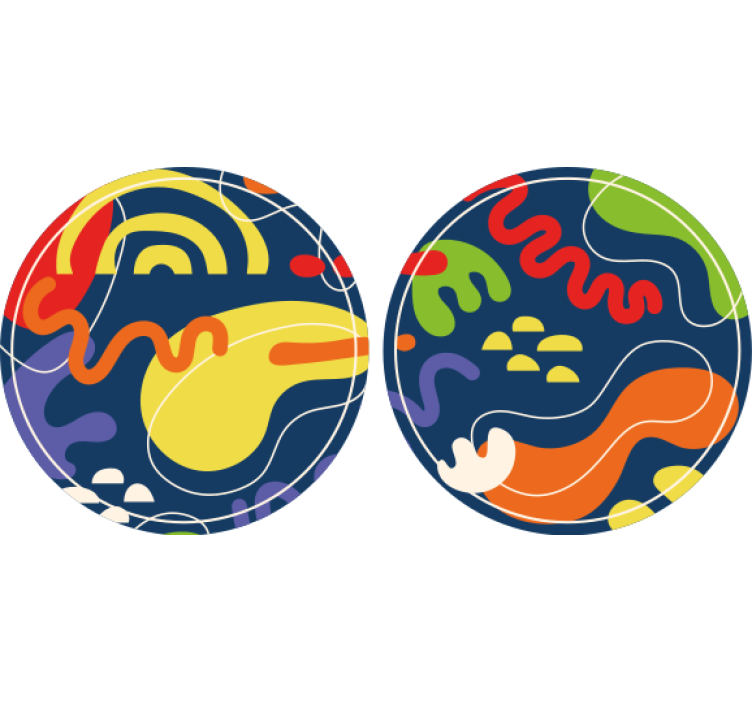 杯垫 啤酒垫 充满活力的几何形状 - TenStickers