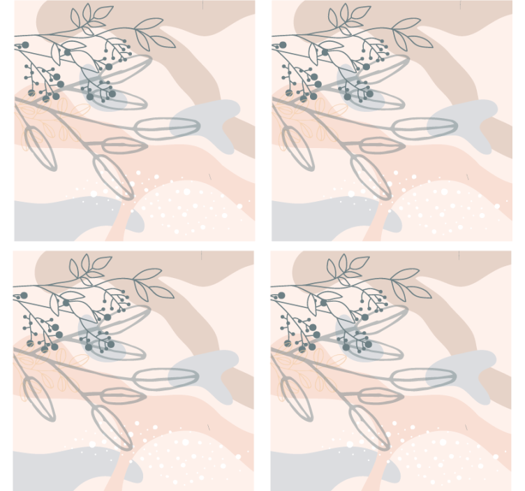 杯垫纹理与花卉抽象图案相结合 - TenStickers