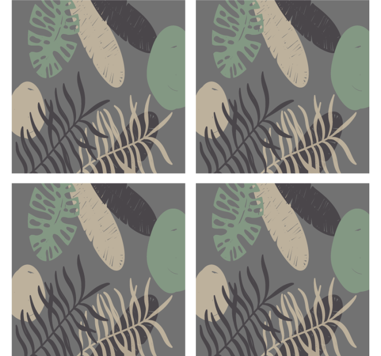 杯垫纹理呈现叶子纹理图案 - TenStickers