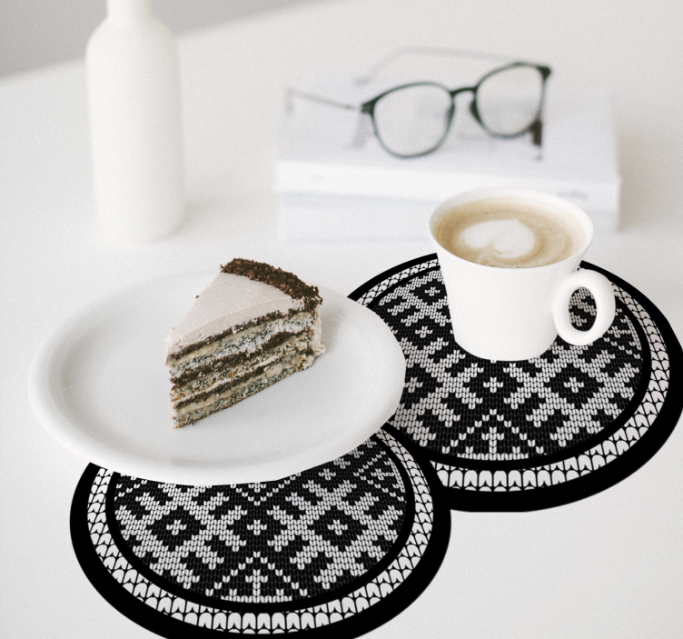 杯垫纹理编织图案杯垫 - TenStickers