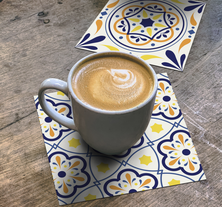 葡萄牙瓷砖印花杯垫 - TenStickers