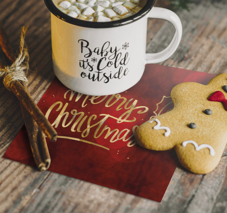 圣诞快乐在红色饮料过山车 - TenStickers