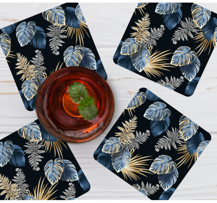 龟背竹叶和棕榈树。更多杯垫 - TenStickers