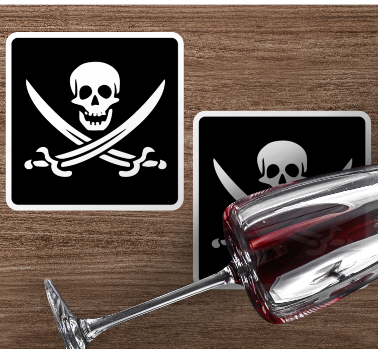 海盗 jolly roger 极客杯垫 - TenStickers