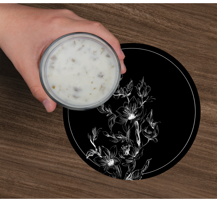 复古鲜花复古杯垫 - TenStickers