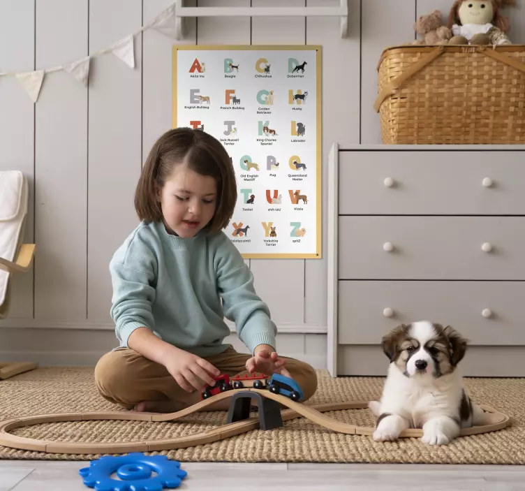 犬类海报 狗品种字母表gǒu pǐnzhǒng zìmǔ biǎo - TenStickers