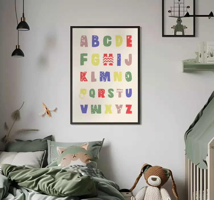 儿童房的海报 几何字母表 - TenStickers