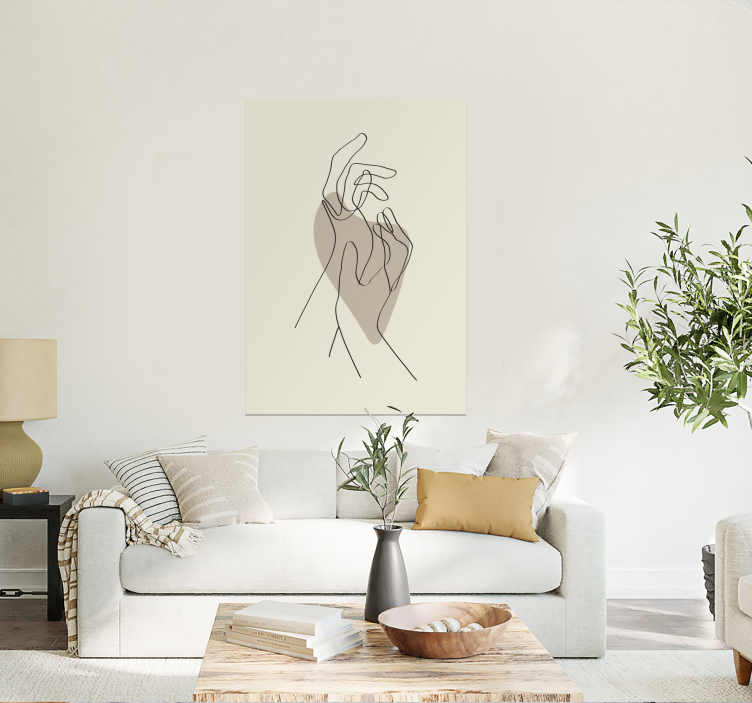 抽象线条艺术手海报 - TenStickers