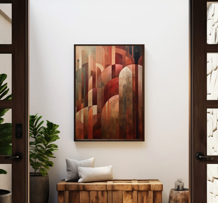 装饰艺术海报红色形状 - TenStickers