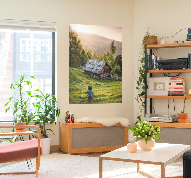 森林海报上的景观房子 - TenStickers