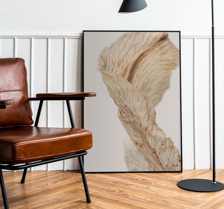 极简主义海报：叶子的特写照片 - TenStickers