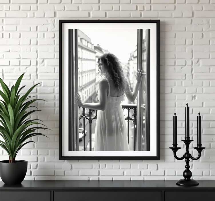 写实照片海报早晨的女士 - TenStickers